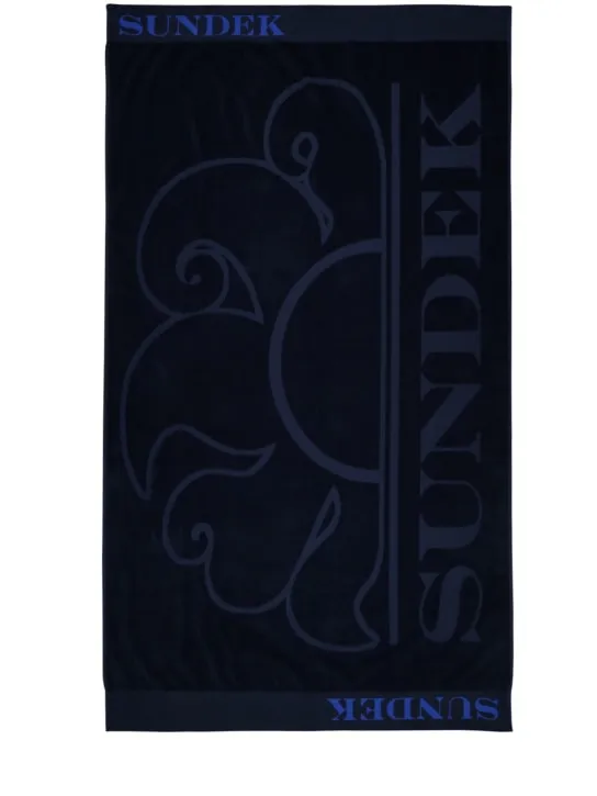 SUNDEK   Logo jacquard cotton terry beach towel 