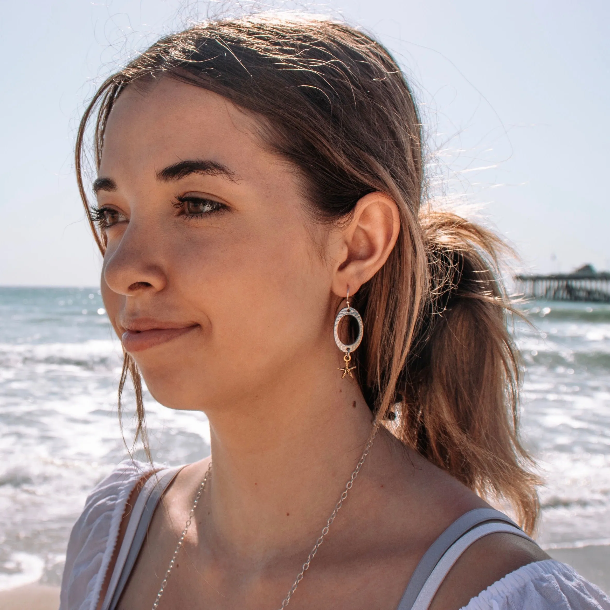 Two Toned Starfish Earrings ~ Beach Earrings