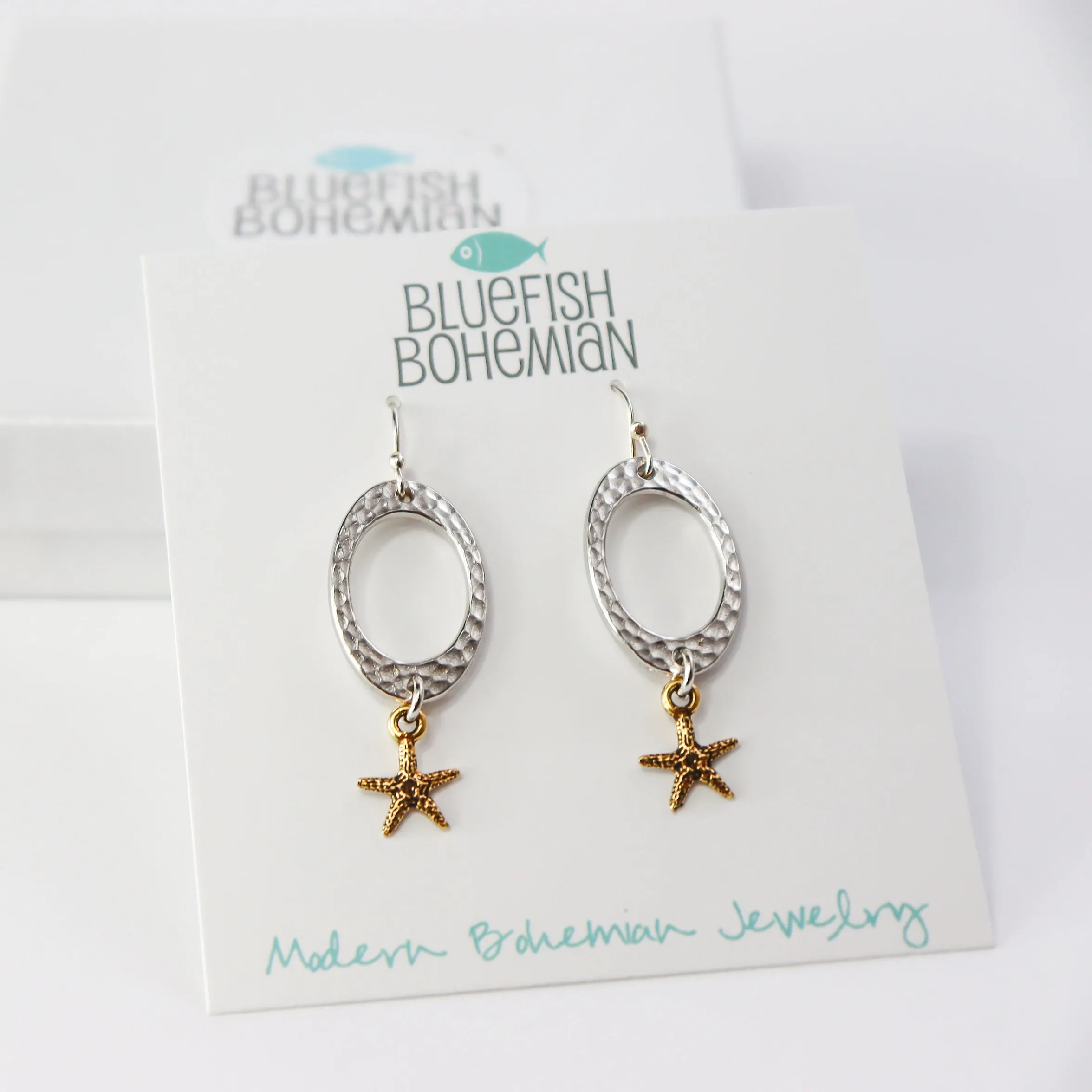 Two Toned Starfish Earrings ~ Beach Earrings