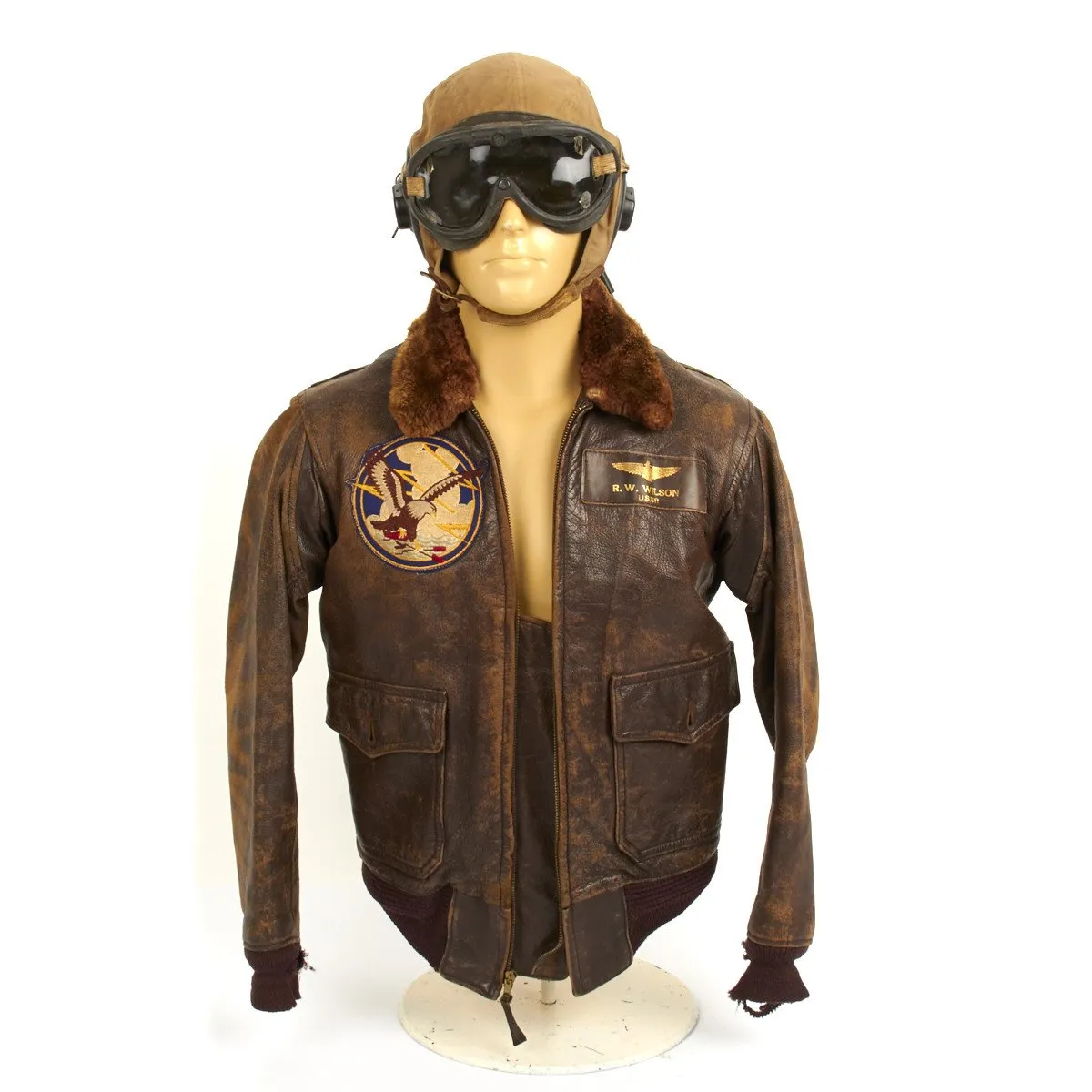 U.S. WWII Naval Aviator Named Grouping of Lieutenant Commander with M422A Flight Jacket