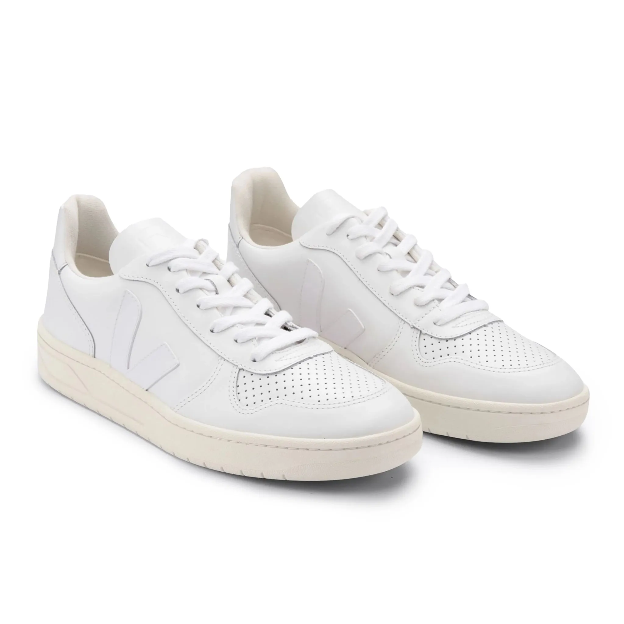 V-10 Leather Trainer - Extra White