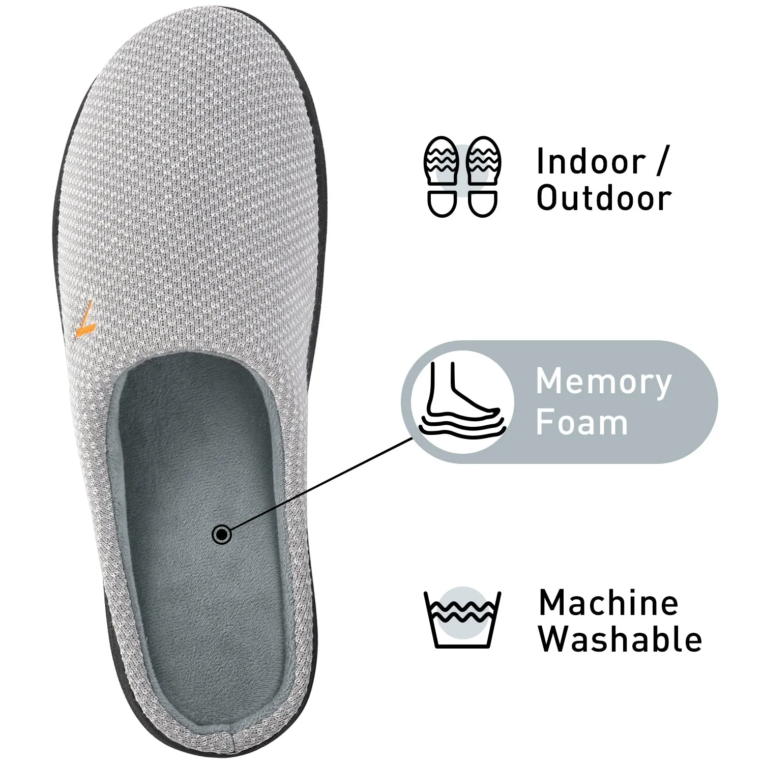 VONMAY Men's Slippers Two-Tone Cozy House Shoes Open Back Memory Foam Slippers Indoor Outdoor