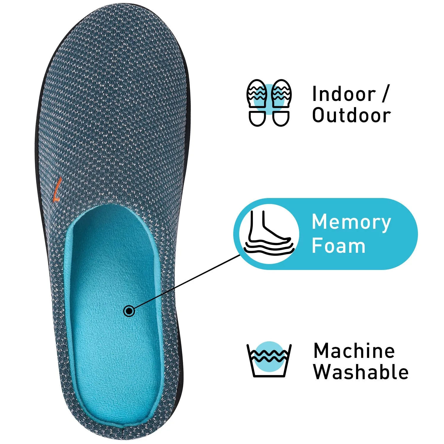 VONMAY Men's Slippers Two-Tone Cozy House Shoes Open Back Memory Foam Slippers Indoor Outdoor