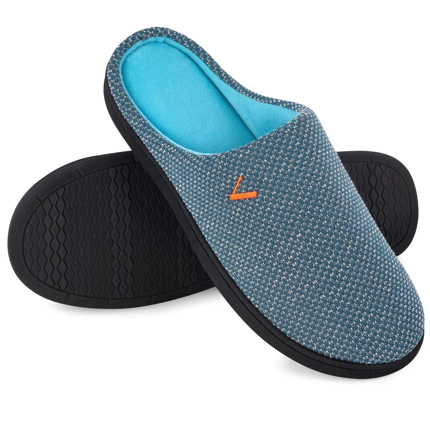 VONMAY Men's Slippers Two-Tone Cozy House Shoes Open Back Memory Foam Slippers Indoor Outdoor
