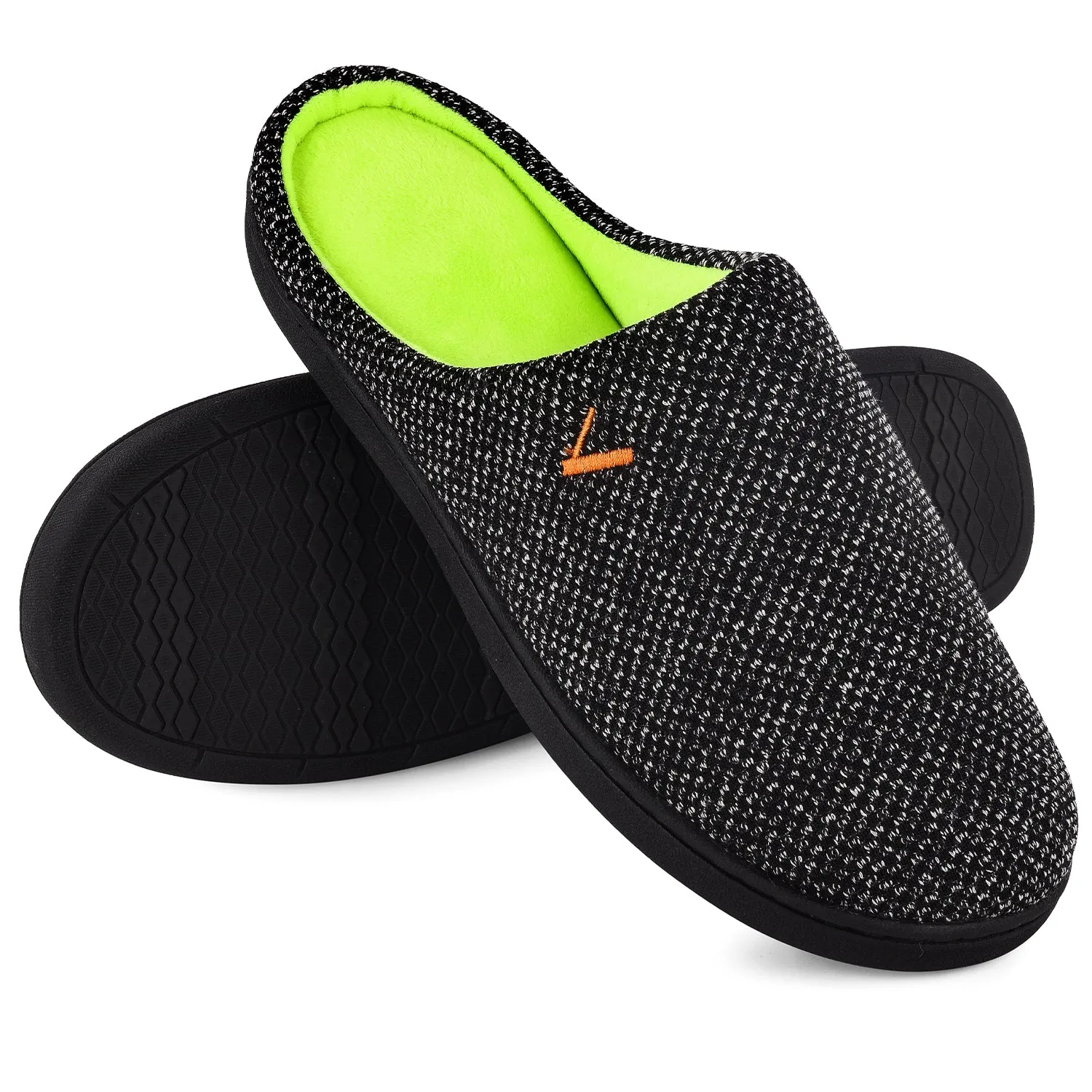 VONMAY Men's Slippers Two-Tone Cozy House Shoes Open Back Memory Foam Slippers Indoor Outdoor