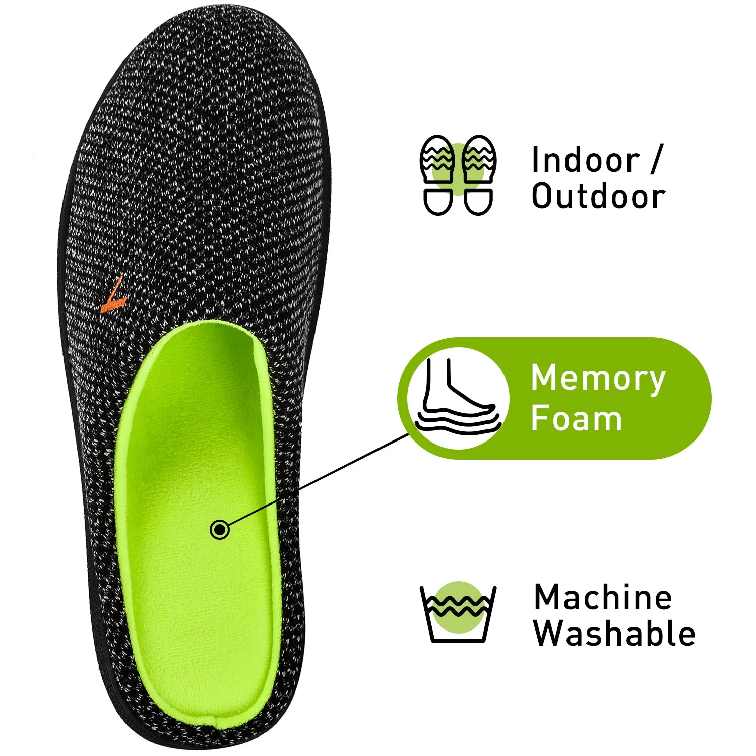 VONMAY Men's Slippers Two-Tone Cozy House Shoes Open Back Memory Foam Slippers Indoor Outdoor