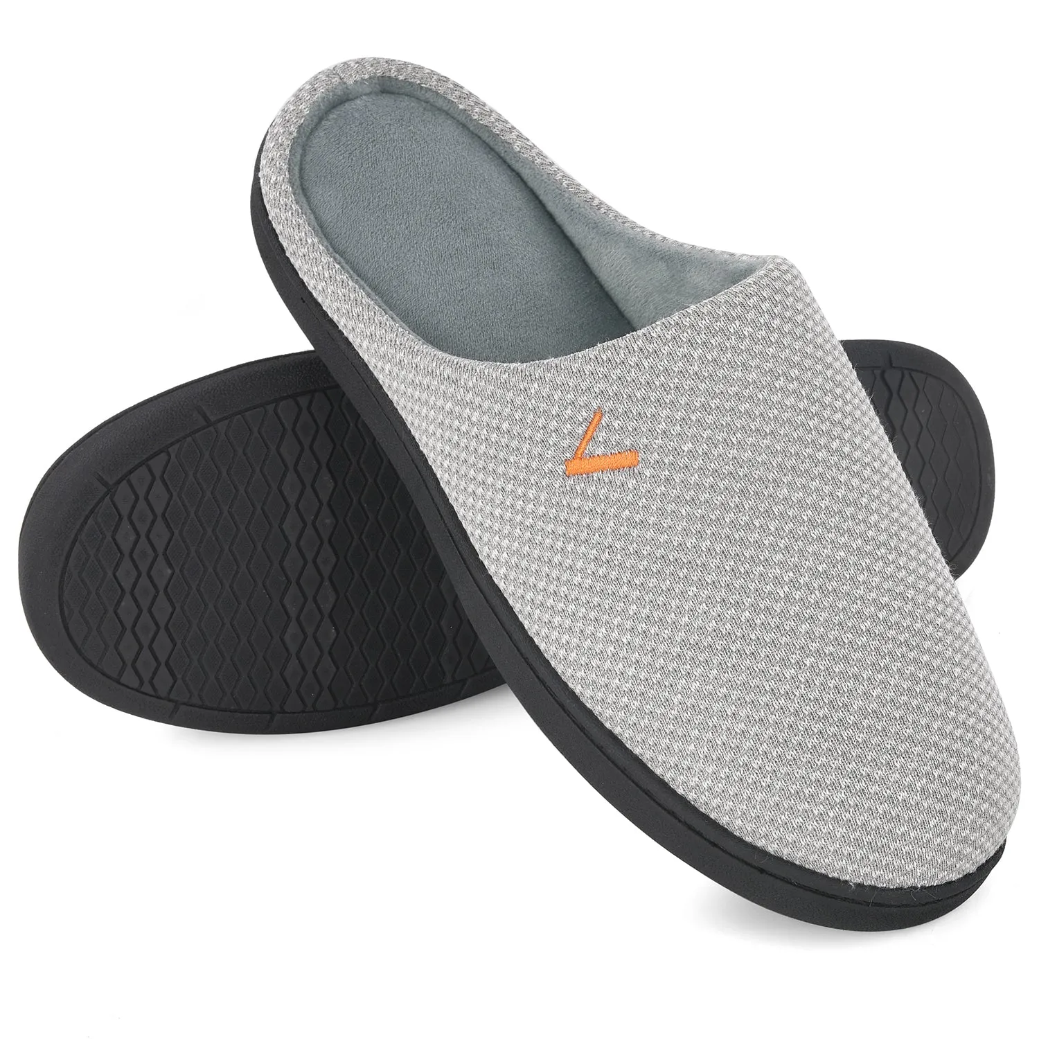 VONMAY Men's Slippers Two-Tone Cozy House Shoes Open Back Memory Foam Slippers Indoor Outdoor