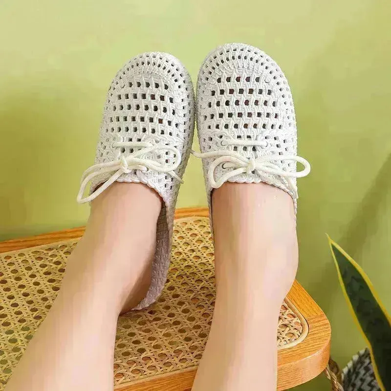 Women's Outer Wear Sandals And Slippers Flat Bottom Beach Hollow Half Drag