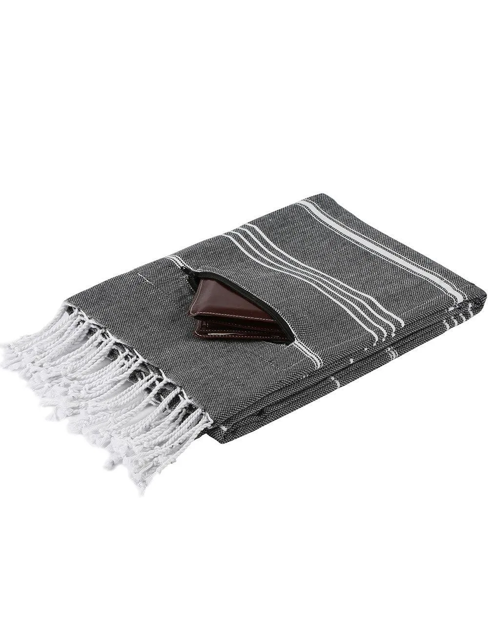 Zipper Turkish Beach Towel