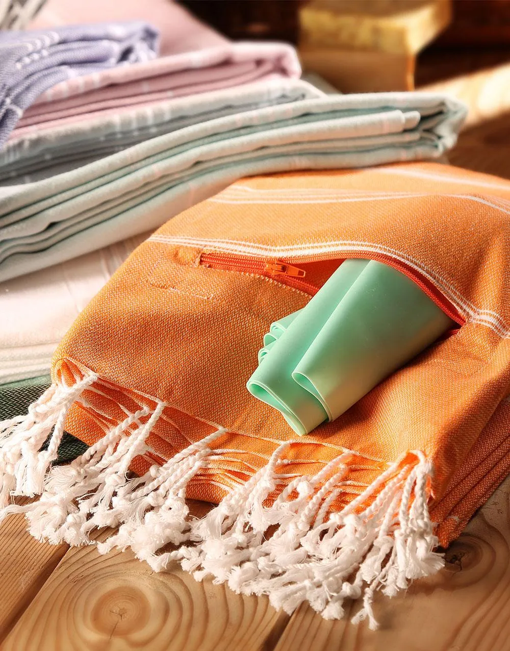 Zipper Turkish Beach Towel